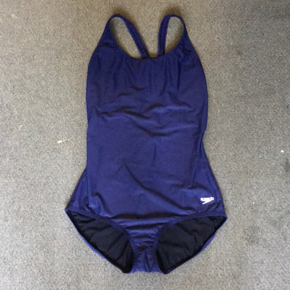 Speedo navy blue bathing suit never worn size 14
